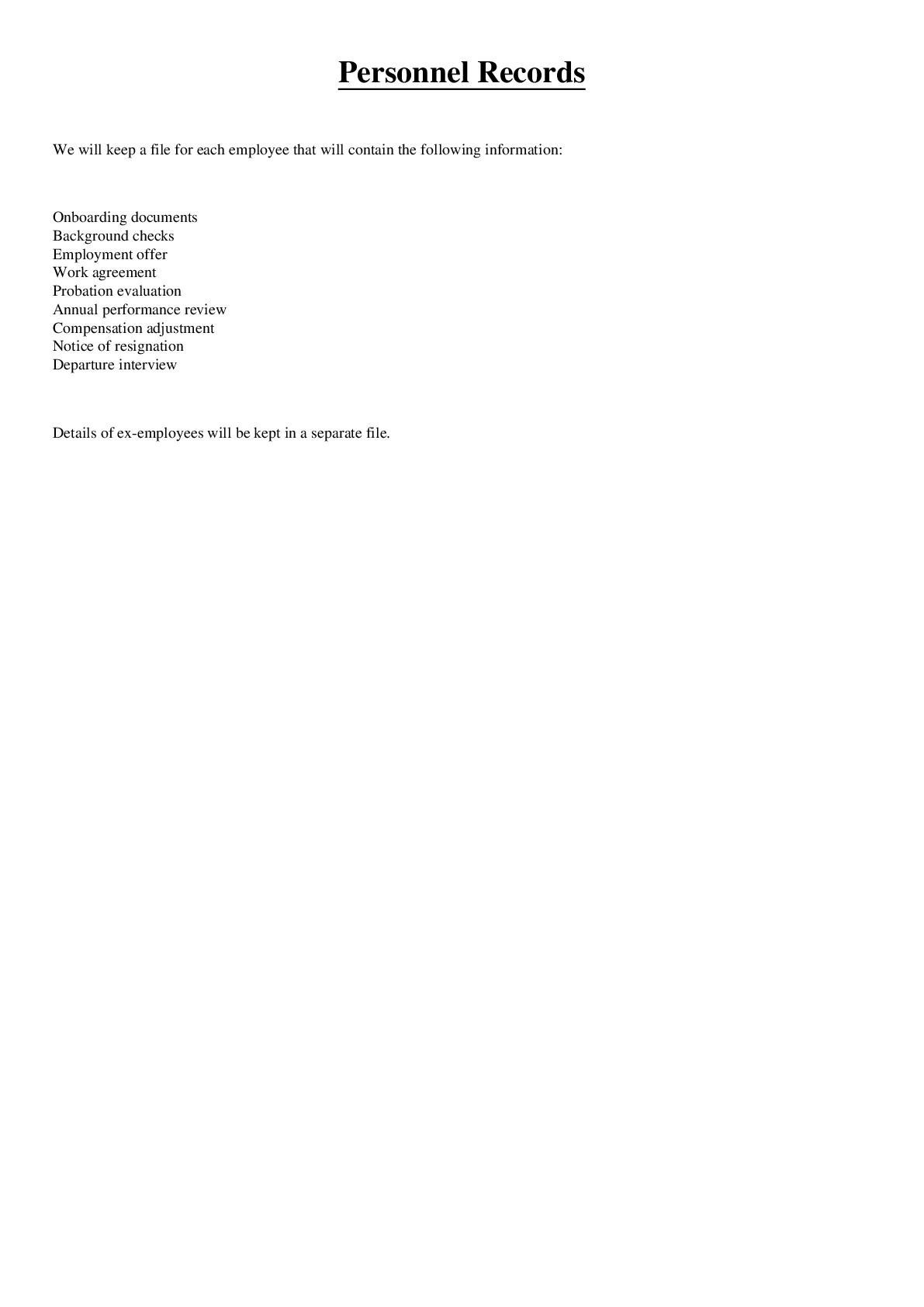 Personnel Records