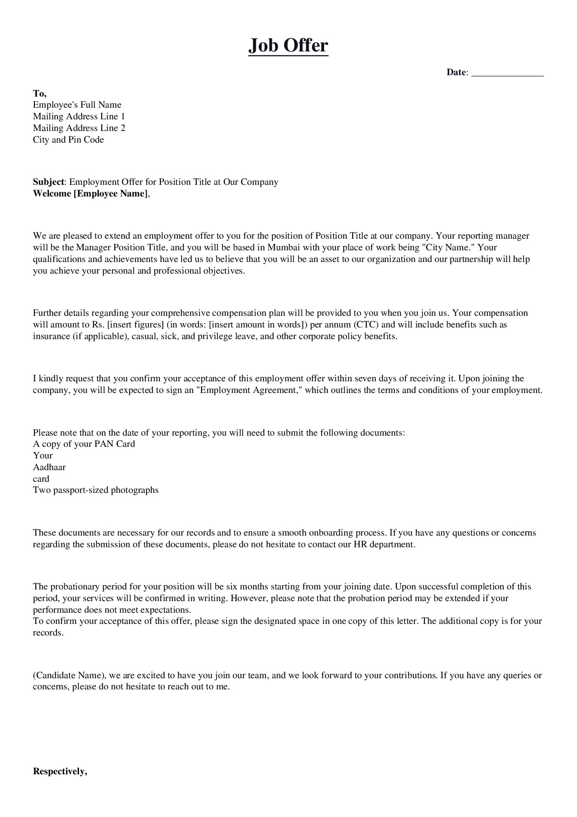 Job Offer
