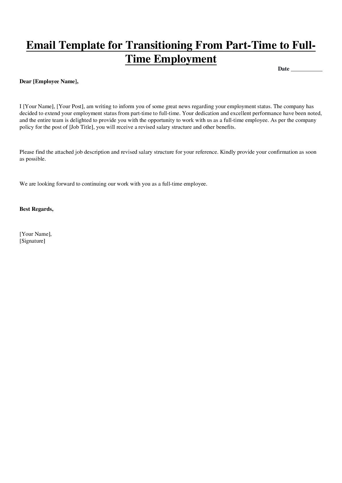 Transition from Part Time to Full Time Job